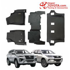 Tapete termoformado 5D - Toyota Fortuner 1+2+3 Fila 2006/2024+