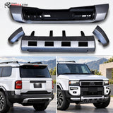Body Kit Toyota Prado LC250 - piezas delanteras y traseras, vista instalada frontal y trasera - Importoyota Colombia