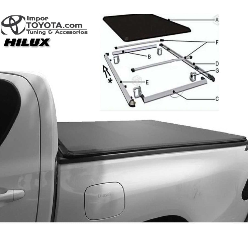 Carpa Plana Enrollable para Hilux, Vigo/Revo - Importoyota Colombia