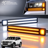 DRL doble línea LED para Toyota Land Cruiser Prado LC250 2024-2025 - luz blanca y direccional ámbar - Importoyota Colombia