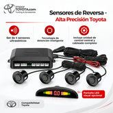 Sensores de reversa alta precisión Toyota: set de 4 sensores ultrasónicos, unidad de control y pantalla LED - Importoyota