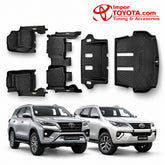 Tapete termoformado 5D Toyota Fortuner 1+2+3 fila y baúl 2016-2024+ - juego completo 1era, 2da, 3era fila y baúl - Importoyota