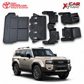 Tapete termoformado 5D Toyota Prado LC250 1+2+3 fila y baúl - juego completo 1era, 2da, 3era fila y baúl - Importoyota