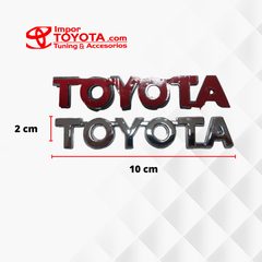 Letras emblema logo Toyota 10 x 2 cm alto relieve
