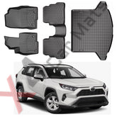 Tapete termoformado Toyota Rav 4 1era + 2da Fila + Baul 2020/2024+