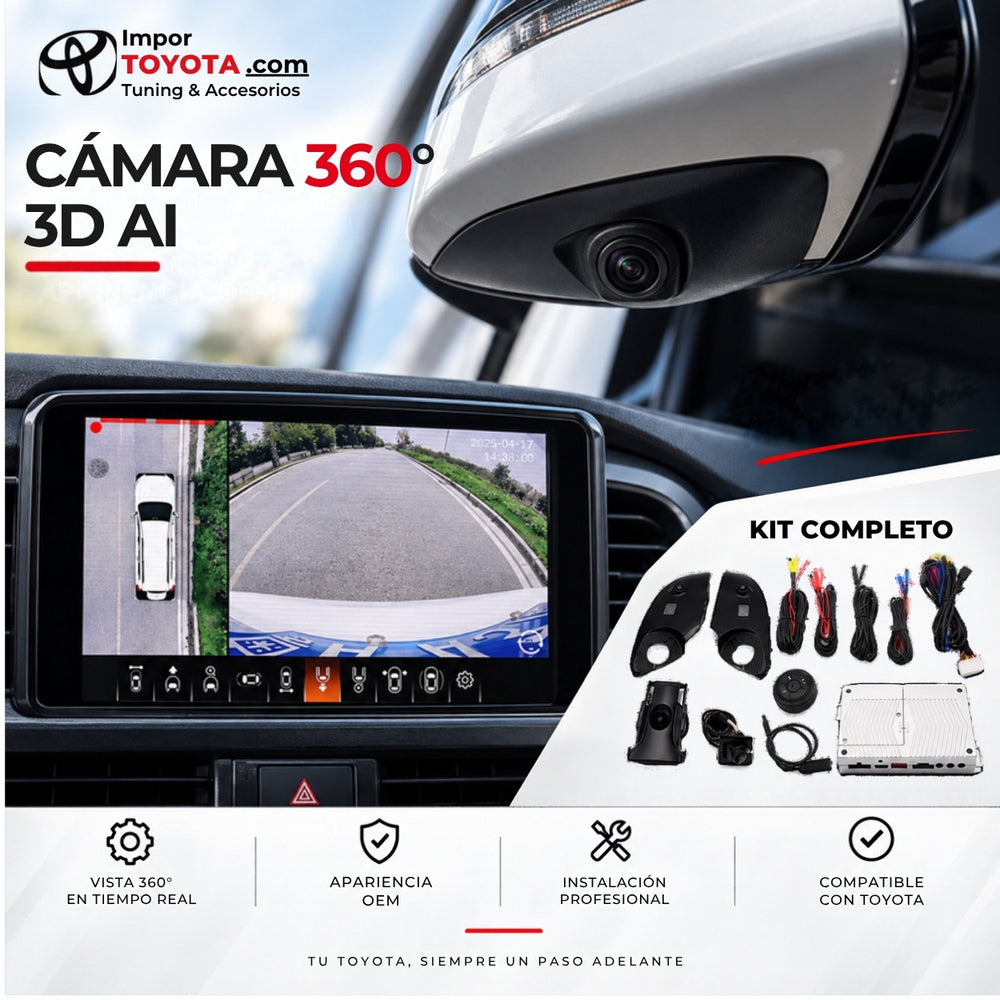 Cámara 360 3D AI para Toyota - kit completo - Importoyota Colombia