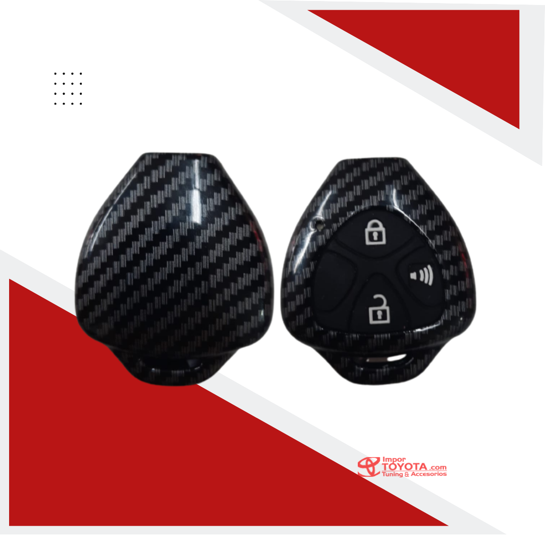 Funda de Polimero de Alta Resistencia para llave de Toyota Efecto Fibra de Carbono