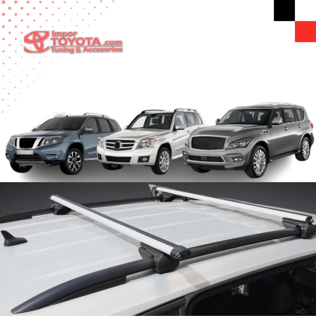 Barras paralelas en Aluminio para techo Plateado