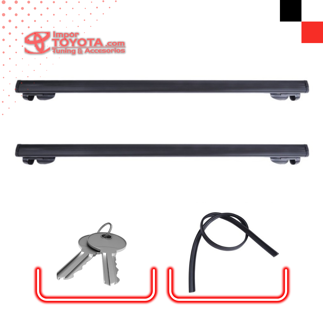 Barras paralelas en Aluminio para techo color Negro