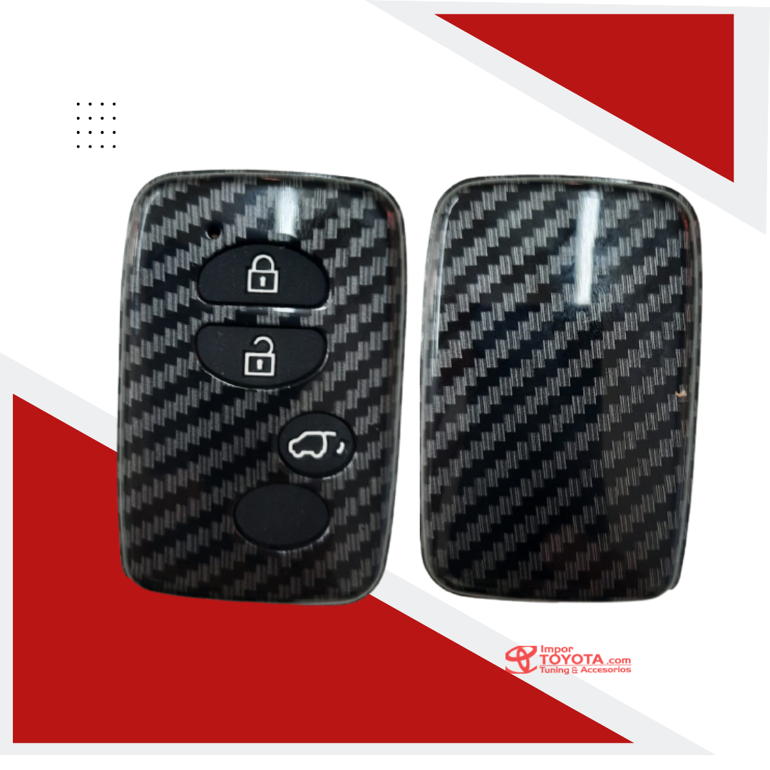 Funda de Polimero de Alta Resistencia para llave de Toyota Efecto Fibra de Carbono