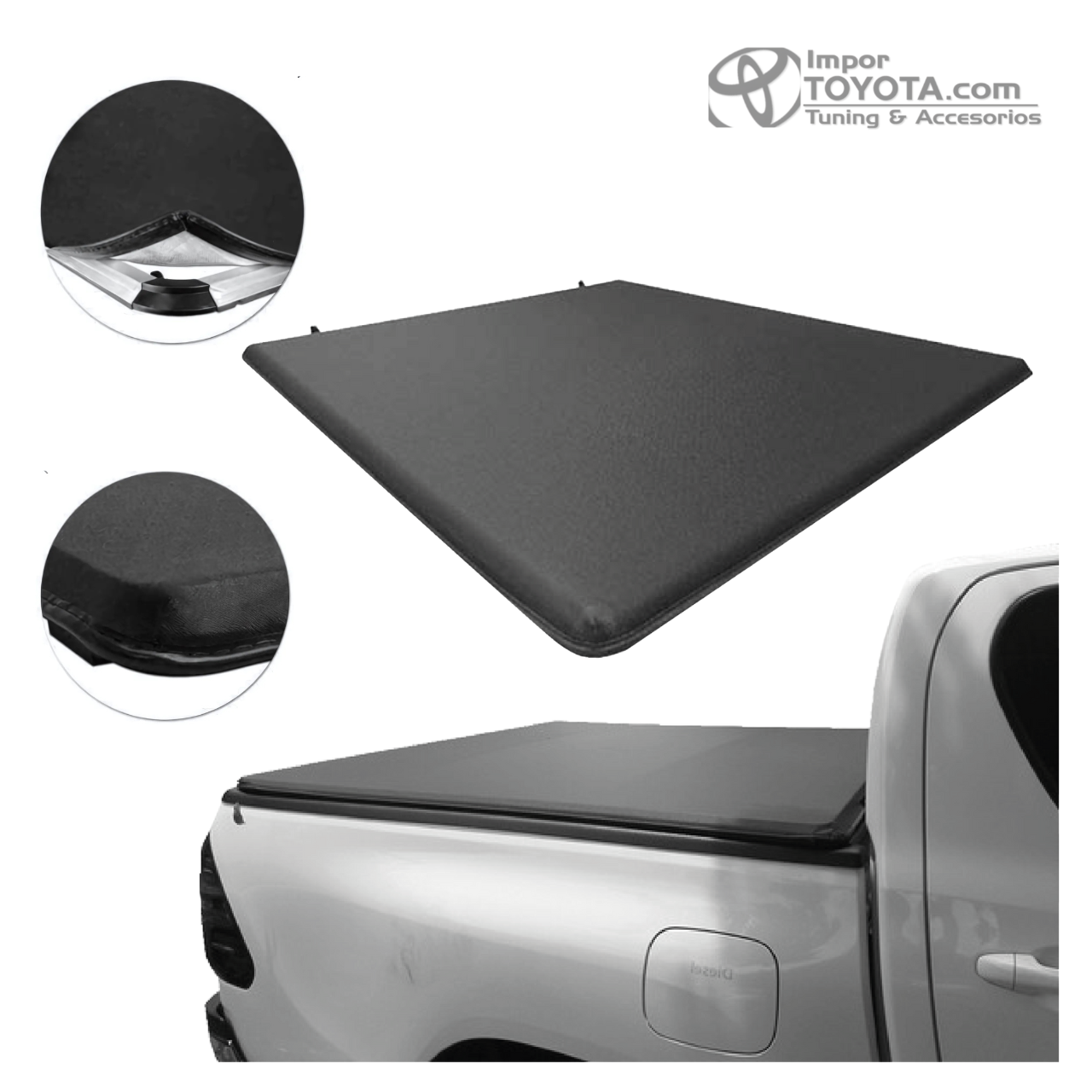 Carpa Plana Enrollable para Hilux, Vigo / Revo Lona de Alta calidad