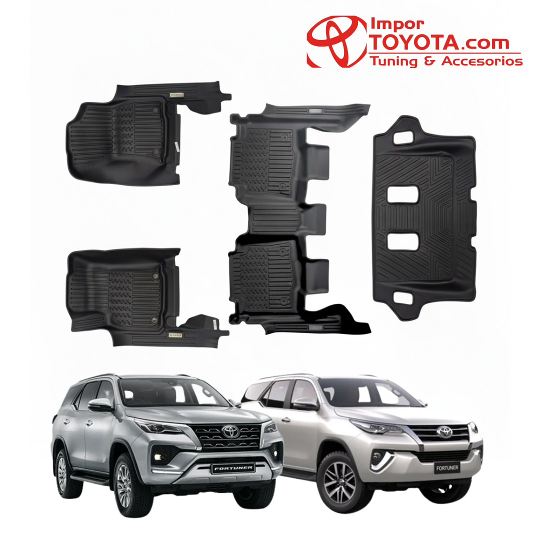 Tapete termoformado 5D - Toyota Fortuner 1+2+3 Fila 2006/2024+