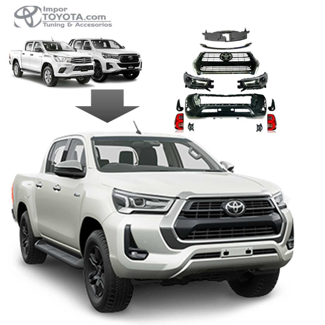 Transformacion / Cambio de Frente para Toyota Hilux 2016-2020 a 2024 ...