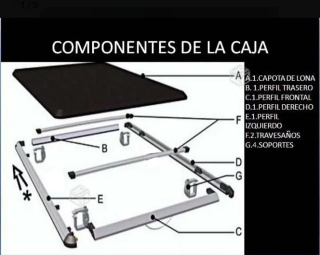 Carpa Plana Enrollable para Hilux, Vigo / Revo