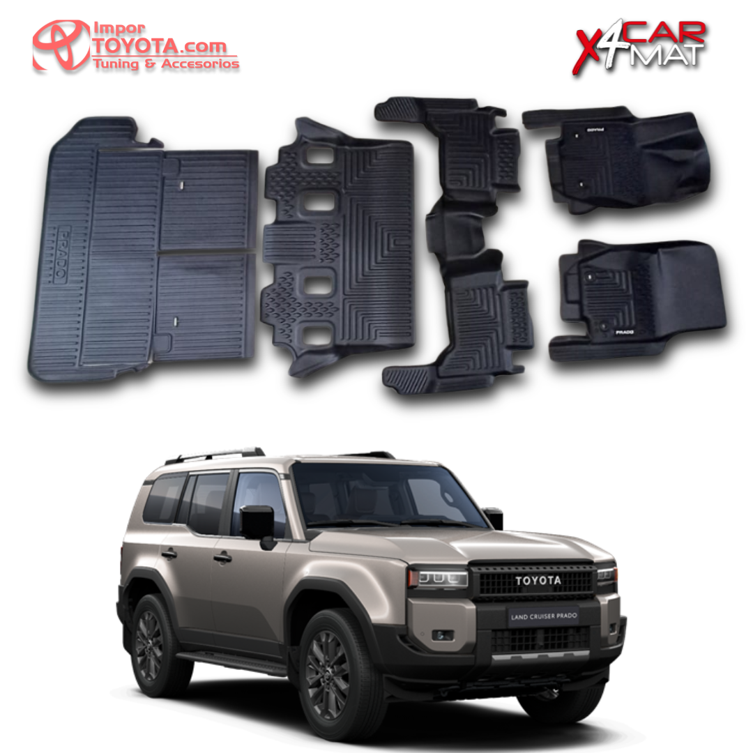 Tapete termoformado Toyota Prado LC250  1+2+3fila+baul  2025