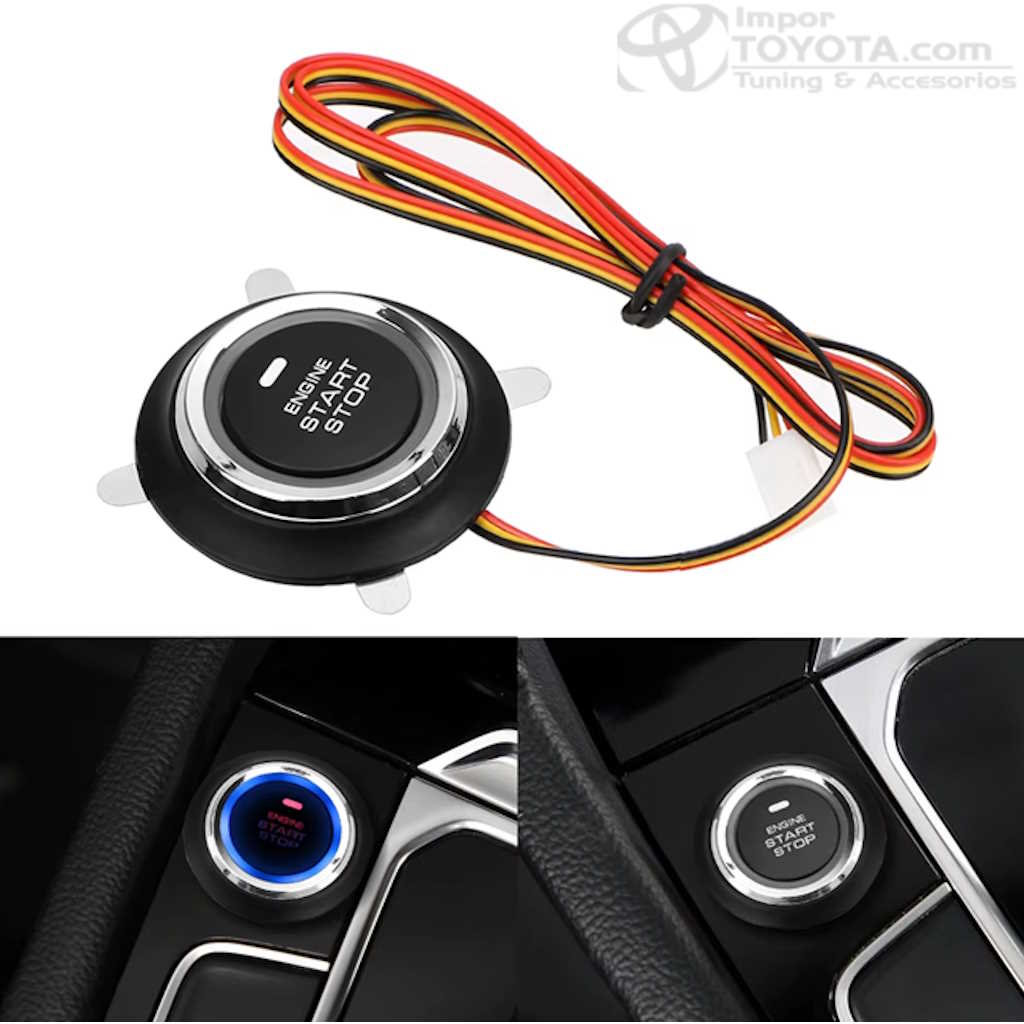 Botón de Encendido Electrónico Toyota con 2 Llaves Logo Original — Push Start PKE