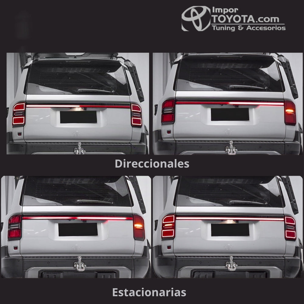 Bisel LED stop Prado LC250: funciones de direccionales y luces estacionarias