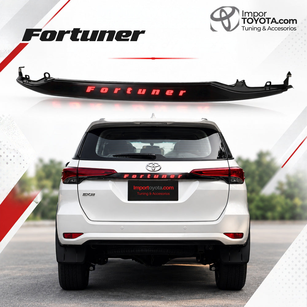 Bisel LED TRD para puerta trasera Toyota Fortuner 2016-2022 - negro mate instalado - Importoyota