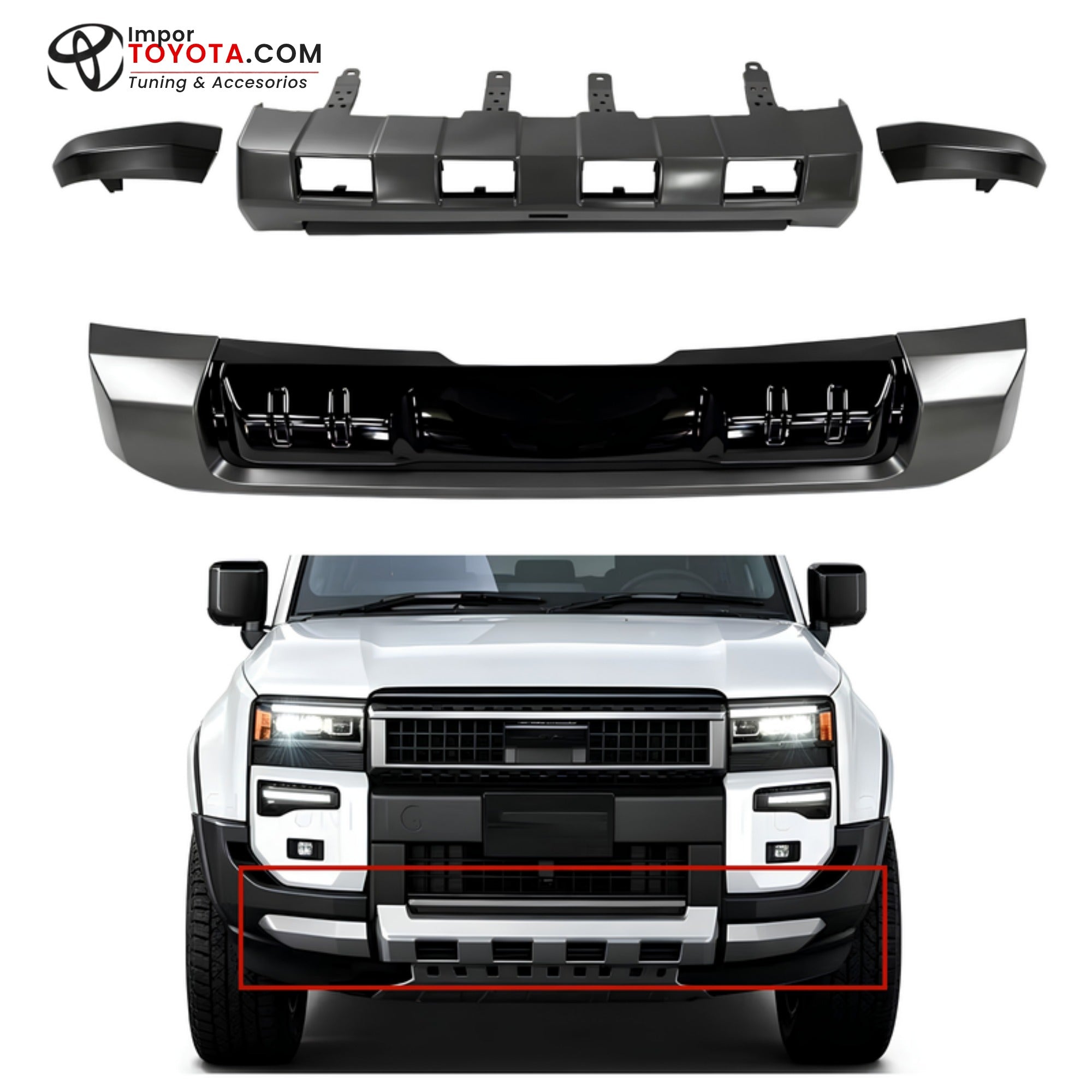 Body Kit delantero y trasero para Toyota Prado LC250 2025-2026 - piezas y montaje frontal - Importoyota Colombia