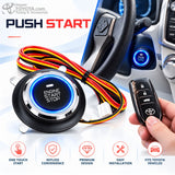 Botón Push Start Toyota instalado en tablero con llave inteligente y arnés - Importoyota
