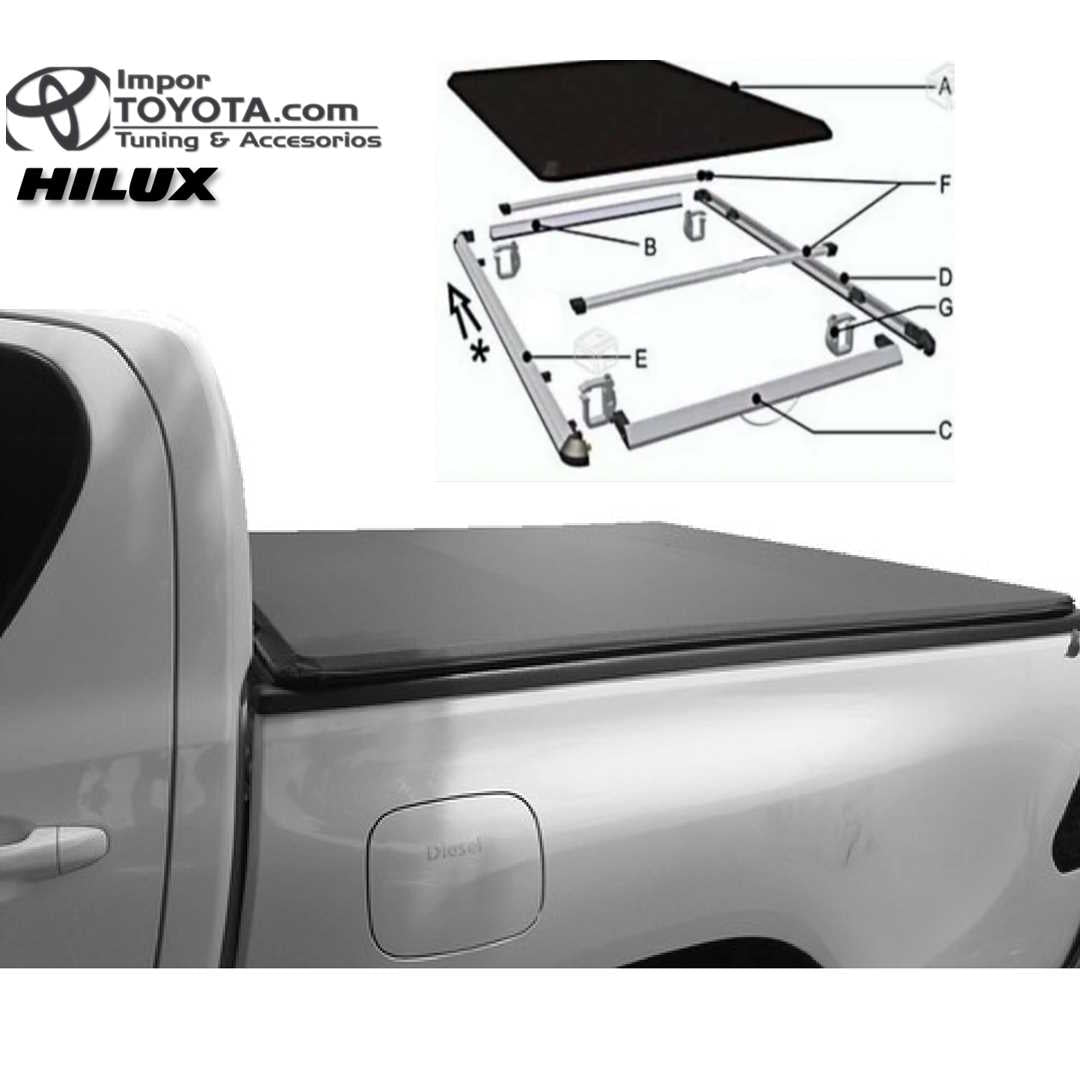 Carpa Plana Enrollable para Hilux, Vigo / Revo Lona de Alta calidad