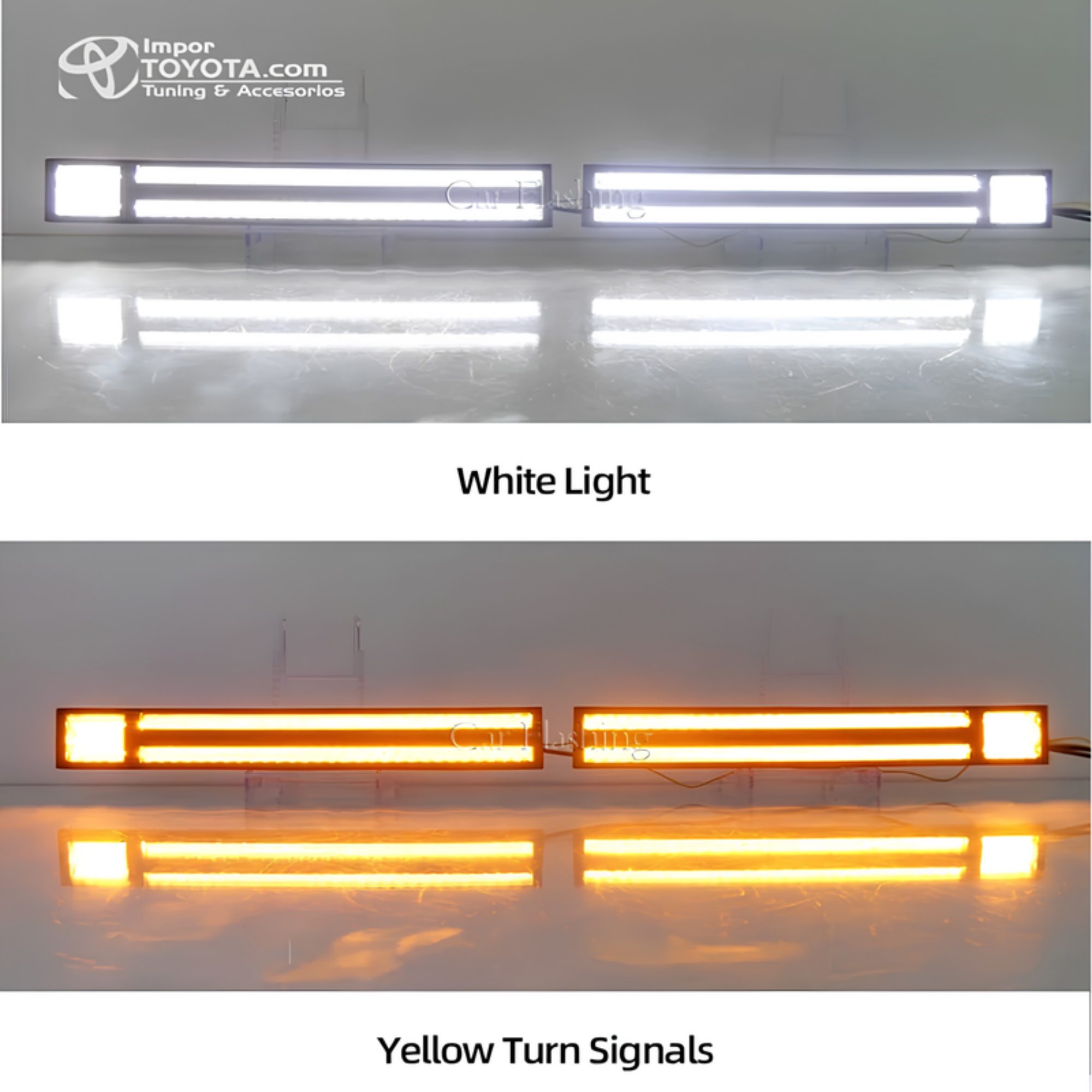 DRL doble línea Prado LC250 - modo luz blanca y modo direccional ámbar - Importoyota Colombia
