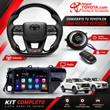 Kit Upgrade Interior Toyota completo - volante GR, botón Start/Stop, llave inteligente y radio Android - Hilux y Fortuner - Importoyota Colombia