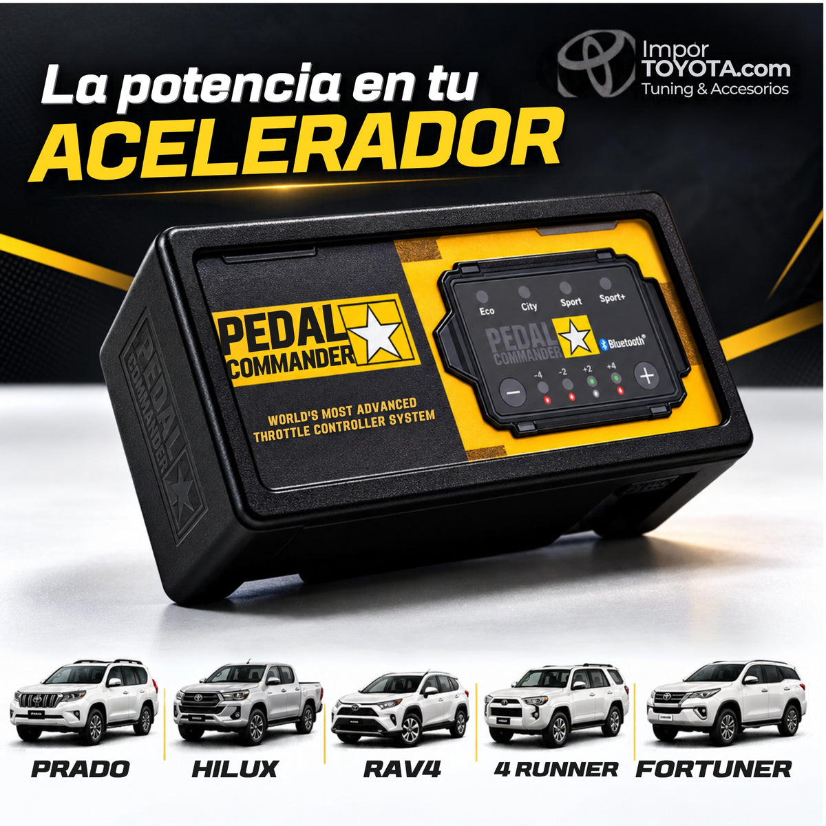 Pedal Commander para Toyota Prado, Hilux, RAV4, 4Runner y Fortuner - Importoyota