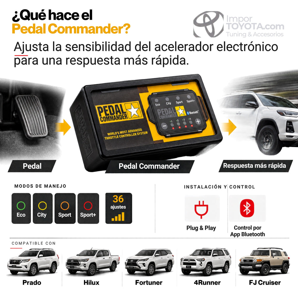 Qué hace el Pedal Commander: modos Eco, City, Sport y Sport+ con 36 ajustes