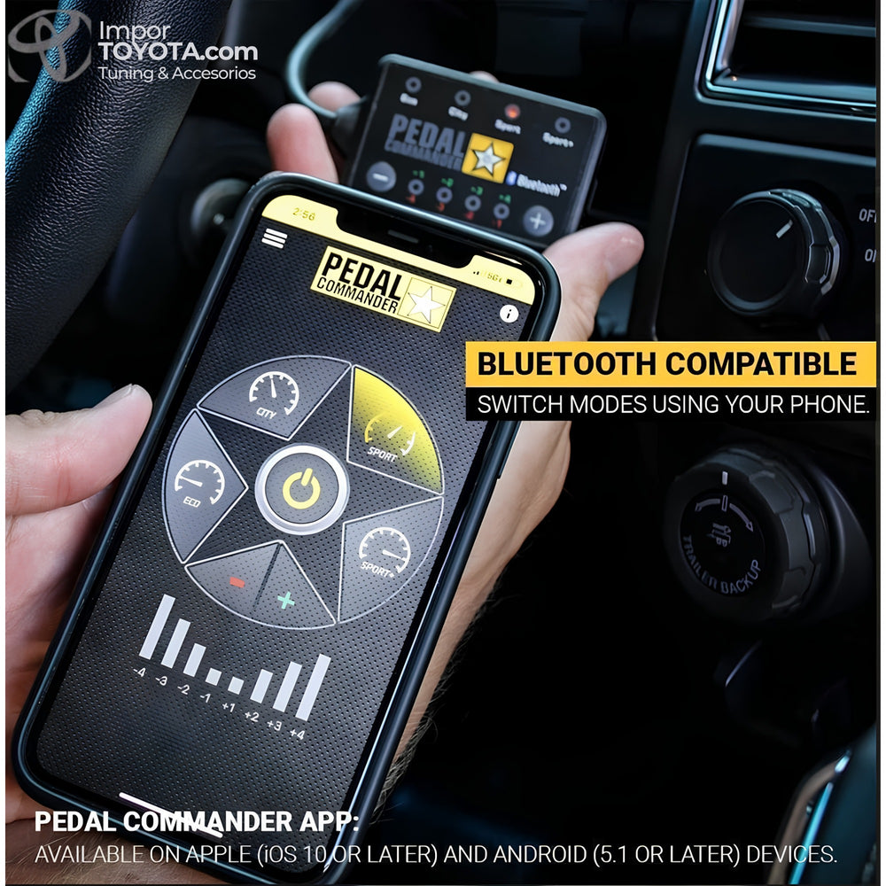 App del Pedal Commander para cambiar de modo desde el celular
