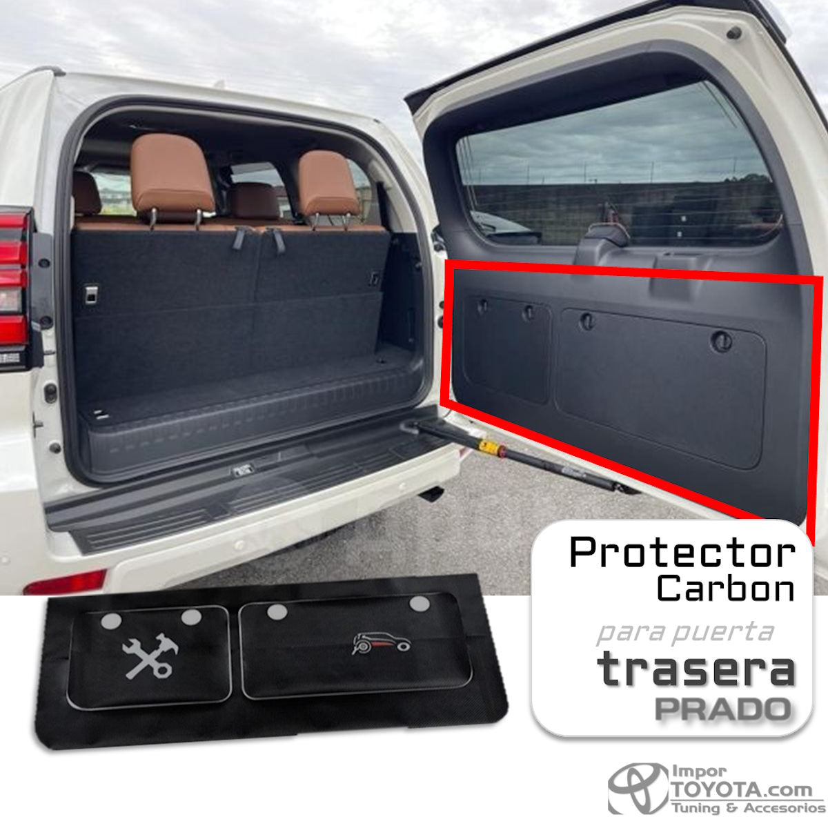 Cubierta protectora para puerta trasera Toyota Prado 2010/2023+