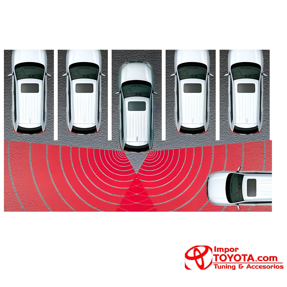 Zona de detección de los sensores de reversa al parquear - Importoyota