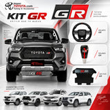 Kit GR instalado en Toyota Hilux - timón, pomo, pechera y emblema GR - compatible Hilux y Fortuner - Importoyota Colombia