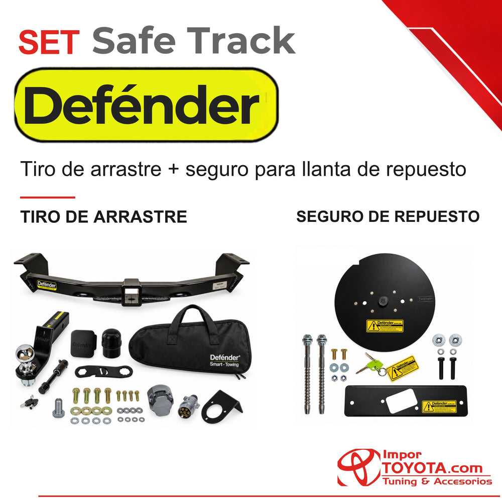 Set Safe Track Defender: tiro de arrastre y seguro para llanta de repuesto - Importoyota