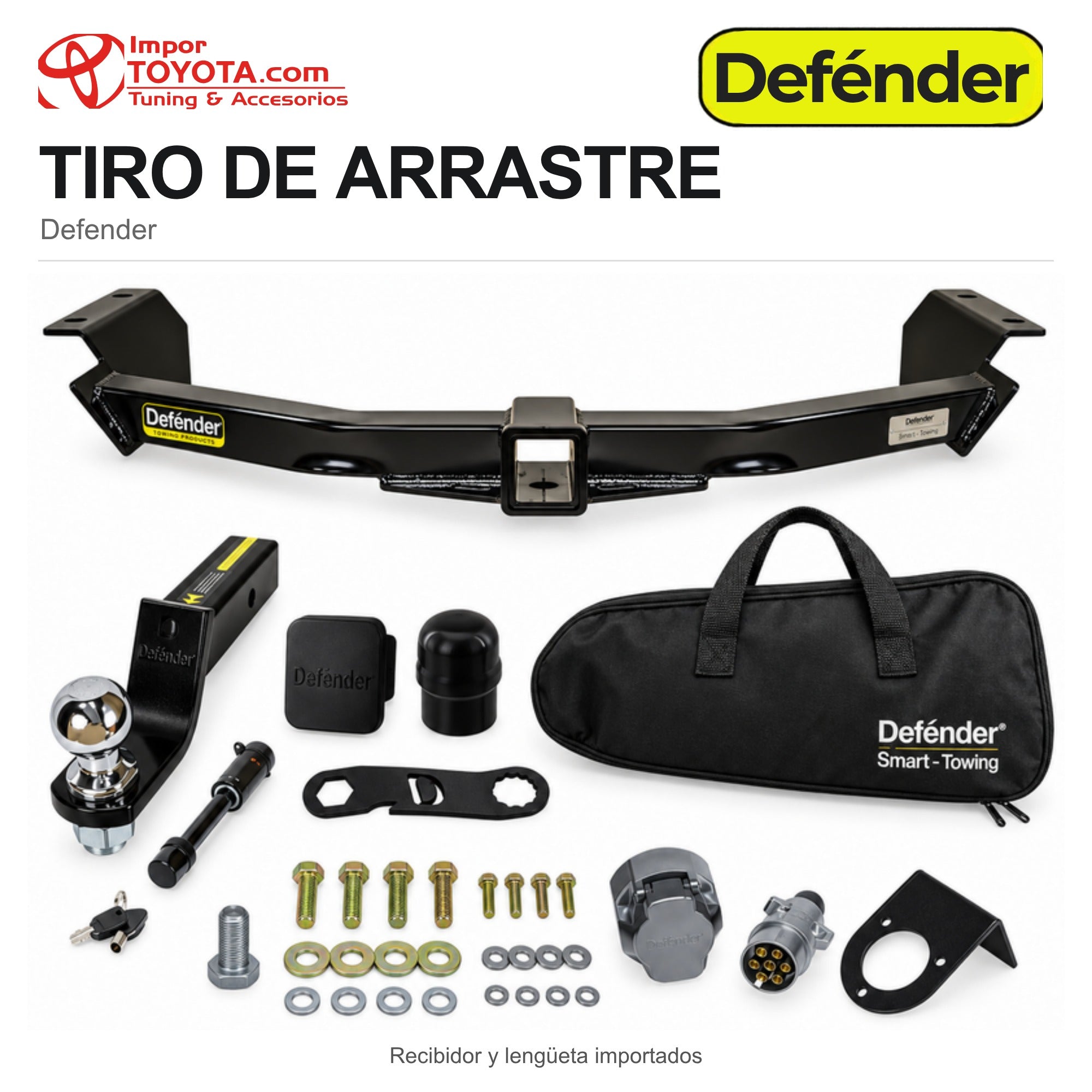 Tiro de arrastre Defender con sus accesorios, parte del Set Safe Track Defender - Importoyota