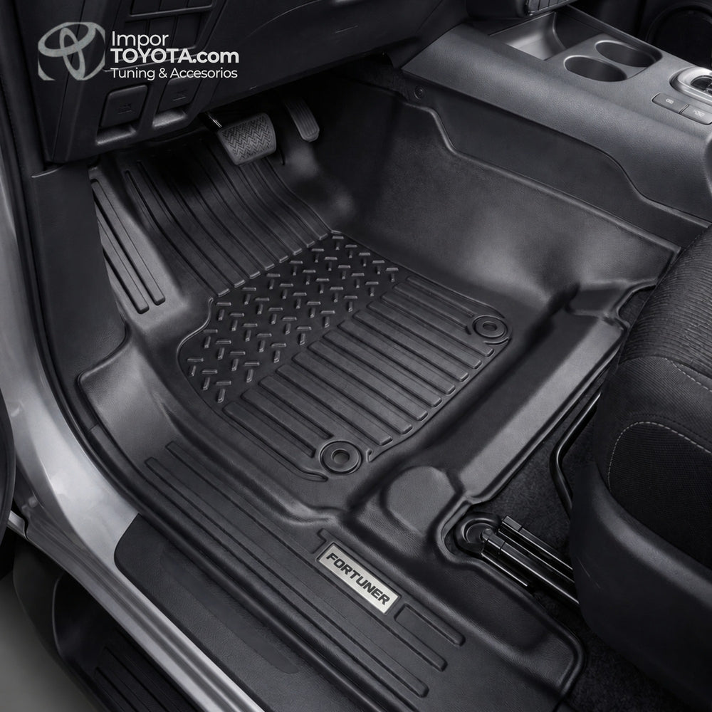 Tapete termoformado 5D Toyota Fortuner 1+2+3 fila y baúl - ajuste exacto lado conductor - Importoyota
