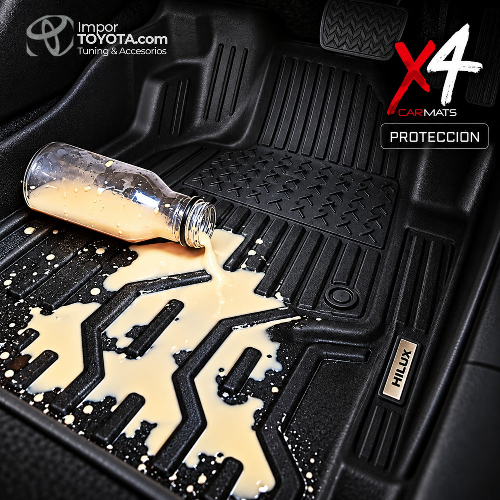 Tapete termoformado 5D Toyota Prado 1+2+3 fila 2010-2024 - protección contra derrames - Importoyota