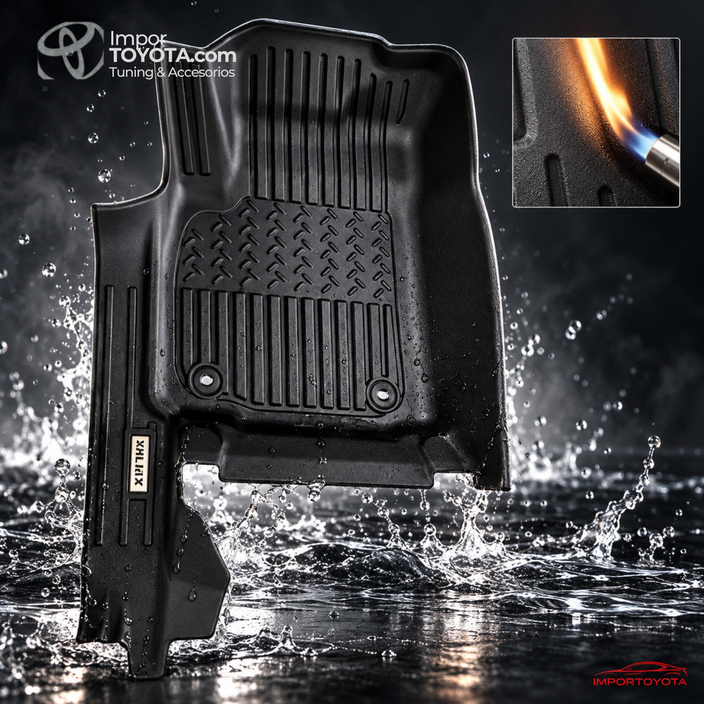 Tapete termoformado 5D Toyota Prado LC250 1+2+3 fila y baúl - impermeable y resistente al calor - Importoyota