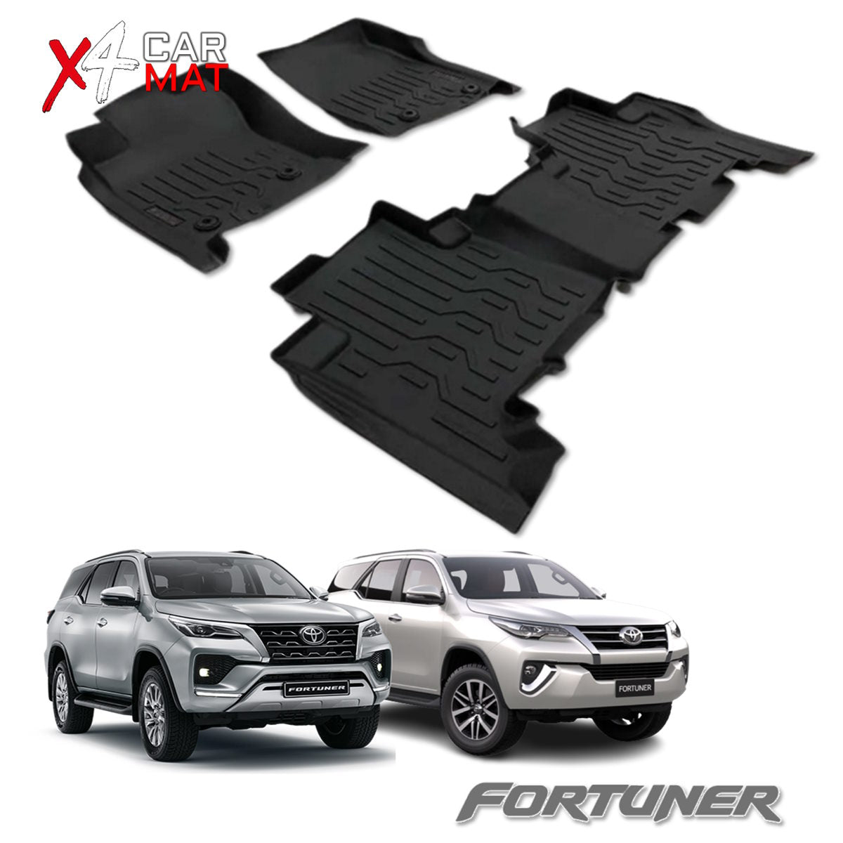 Tapete termoformado Toyota Fortuner 1+2 Fila 2016 / 2024