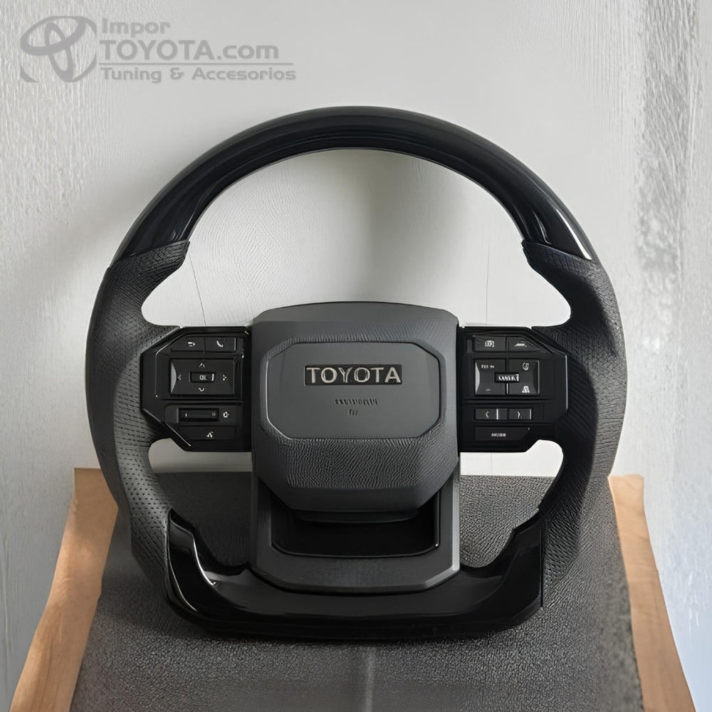 Timón tipo GR 2026 para Toyota con detalle en fibra de carbono - Importoyota Colombia