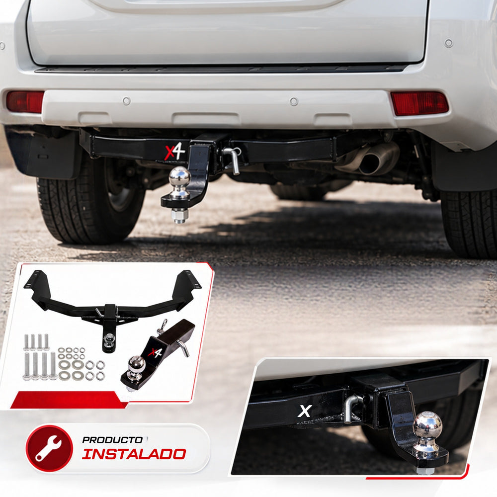 Tiro de arrastre X4 instalado en Toyota Prado con bola y pasador
