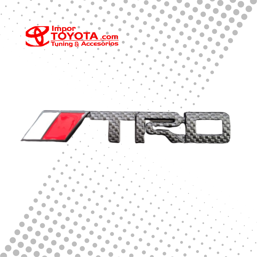 Emblema Bandera TRD Efecto Carbon Metal