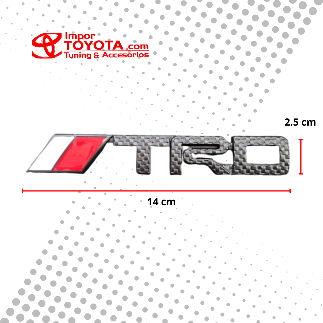 Emblema Bandera TRD Efecto Carbon Metal
