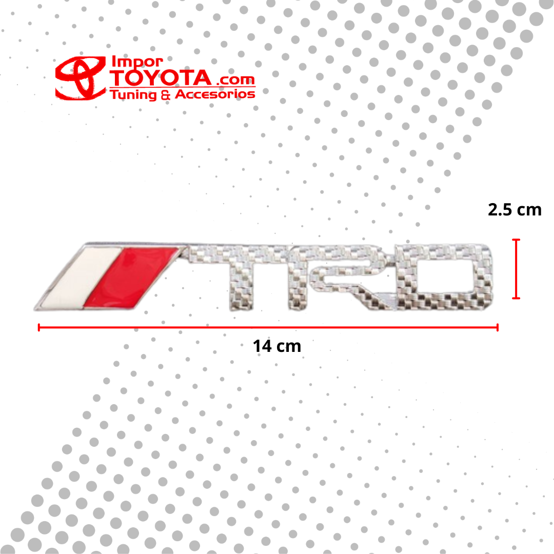 Emblema Bandera TRD Efecto Carbon Metal