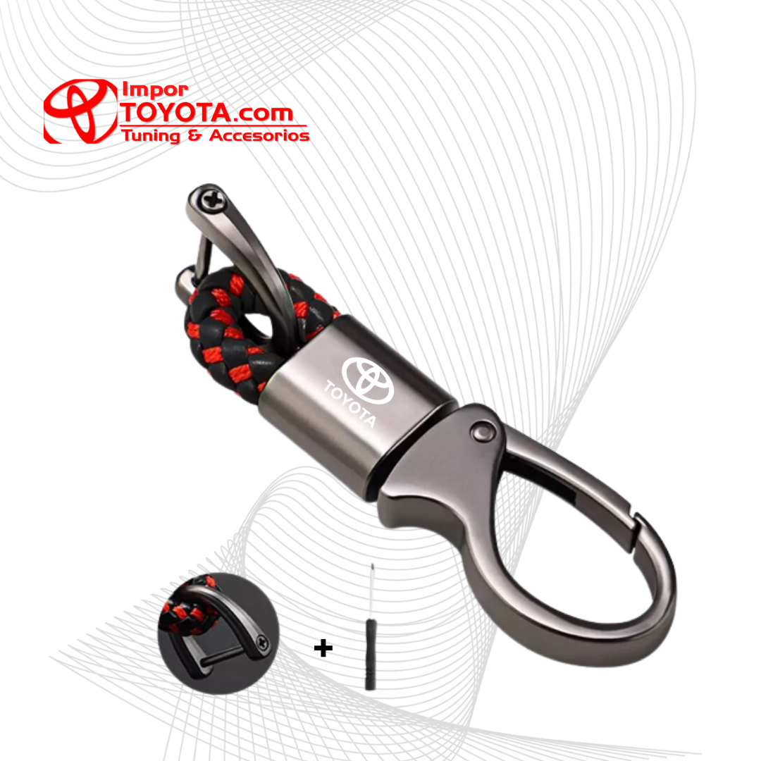 Llavero Toyota Metálico Tipo Candado con Cordón