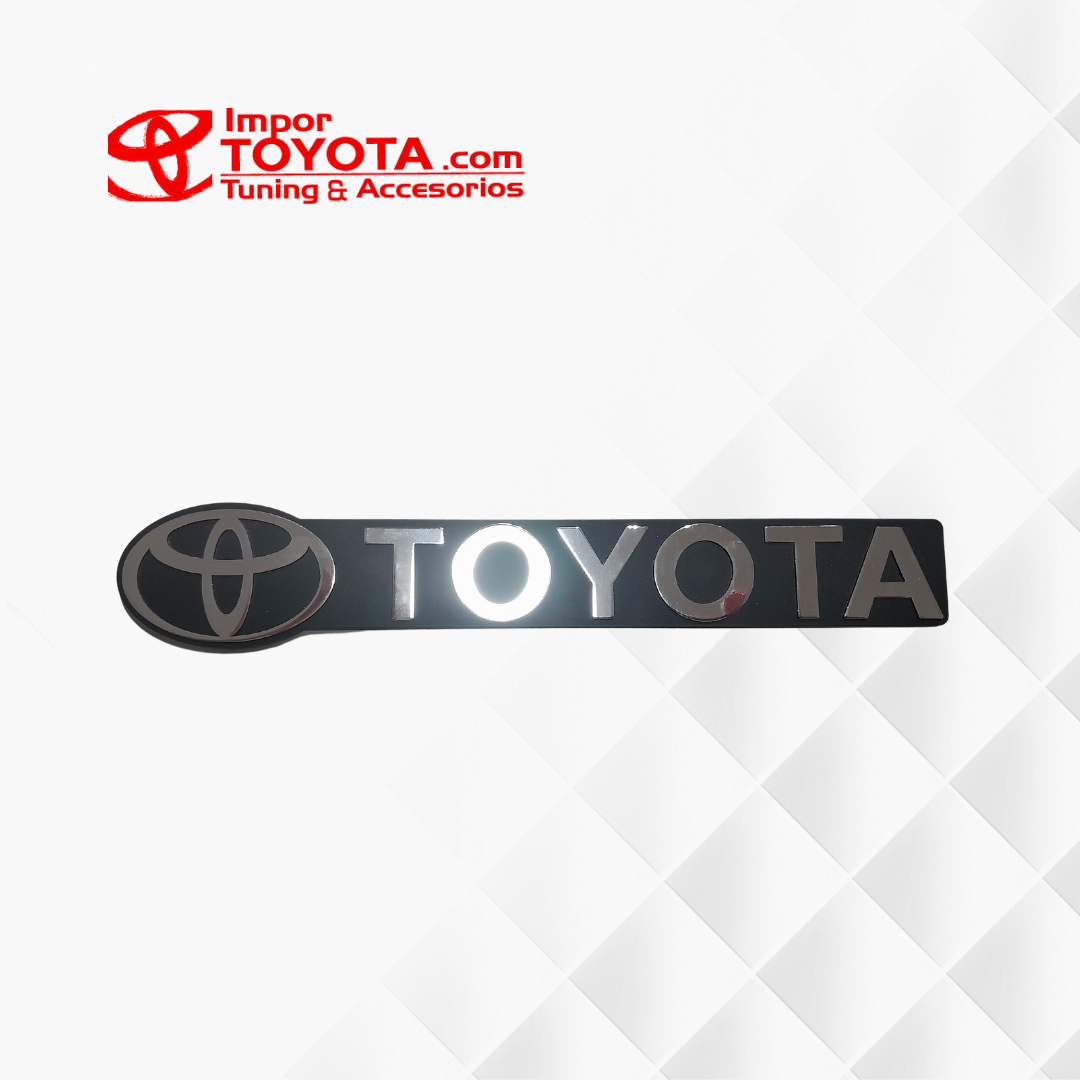 Letras emblema logo Toyota 21.5 x 4 cm alto relieve con aplique cromado