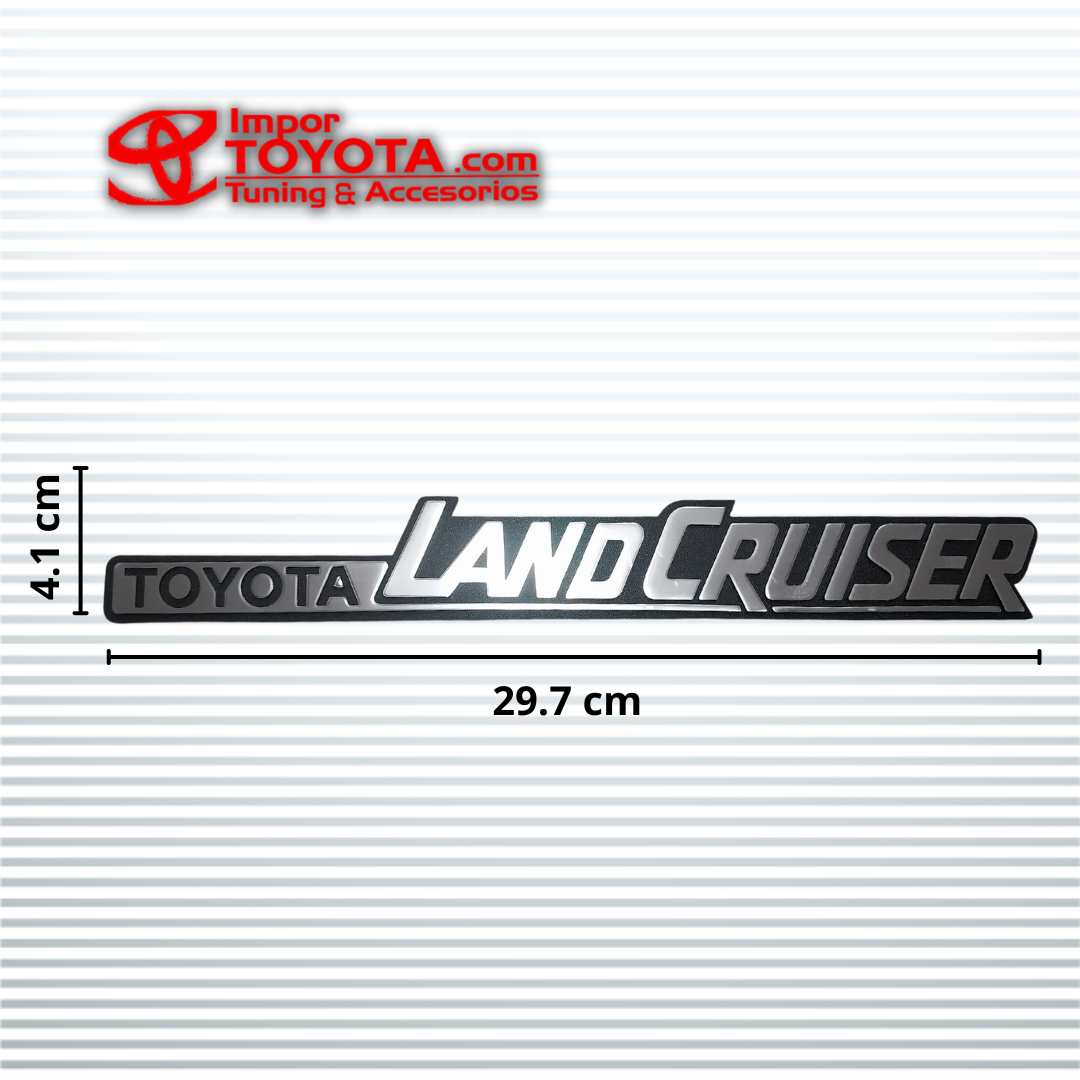Letras Emblema Toyota Land Cruiser en Alto Relieve con Aplique Cromado