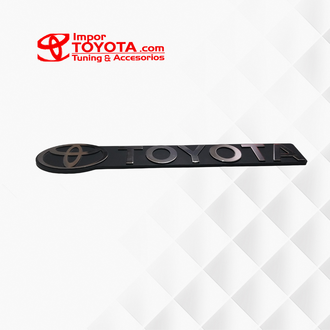 Letras emblema logo Toyota 21.5 x 4 cm alto relieve con aplique cromado