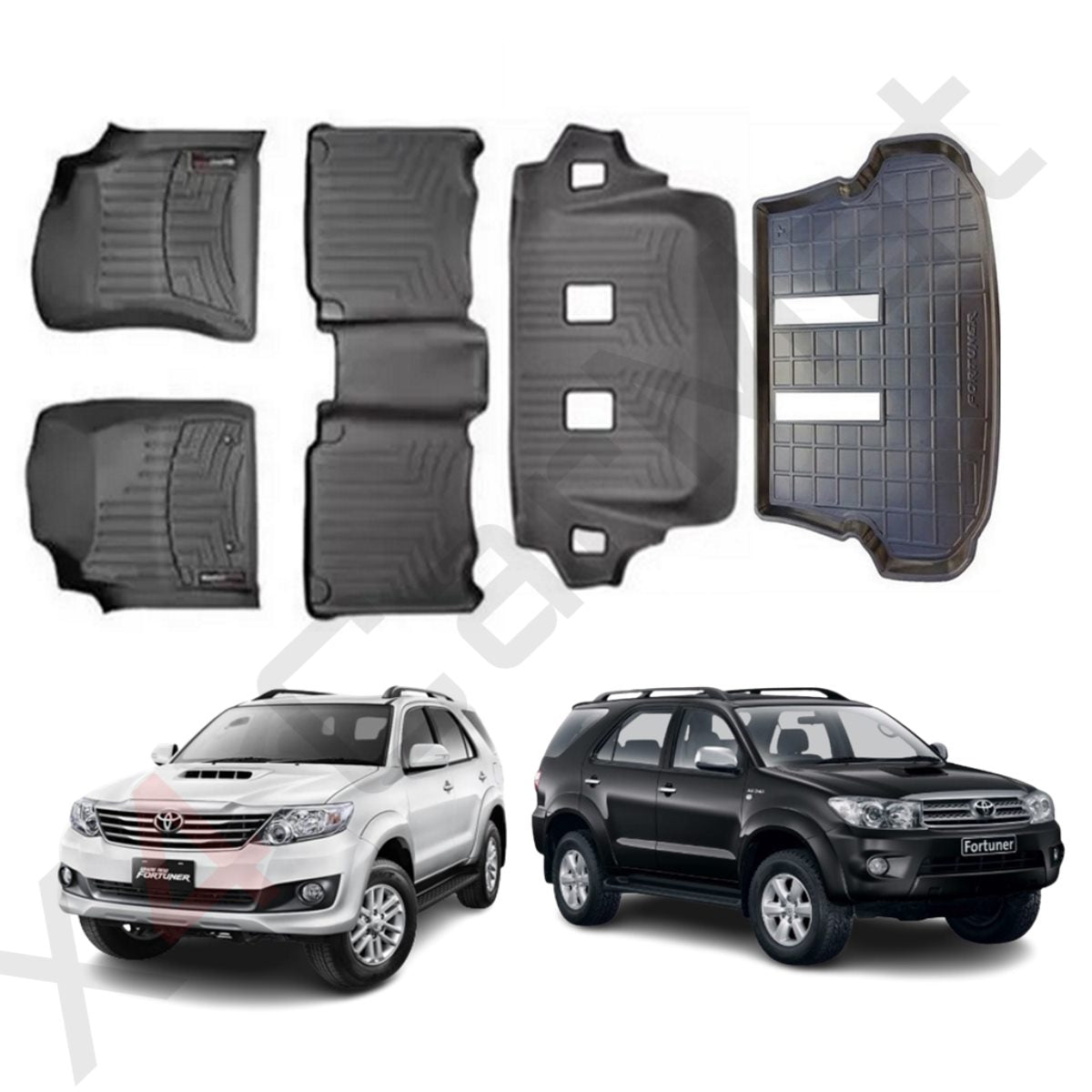 Tapete termoformado Toyota Fortuner 2008 / 2017 1+2+3 Fila+Baul