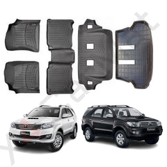 Tapete termoformado Toyota Fortuner 2008 / 2017 1+2+3 Fila+Baul